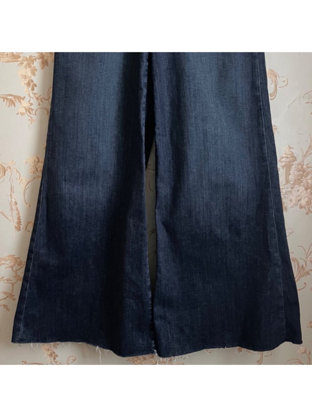 FRAME Womens Le Palazzo Crop Jeans Size 26 Wide Leg Raw Hem Quiet Luxury NWT - Picture 5 of 12